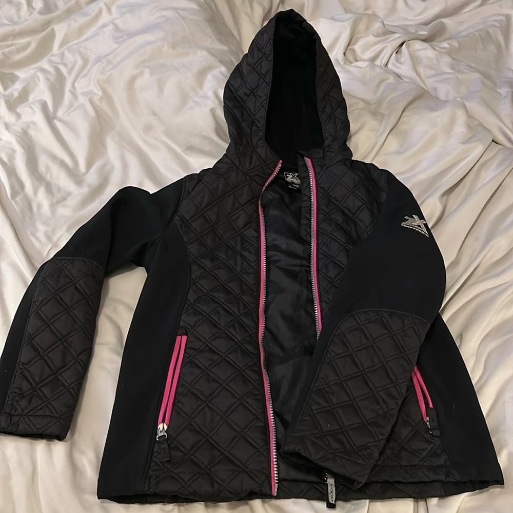ZeroXposur, M-10/12, Black & Pink Hooded Zip-Up Jacket